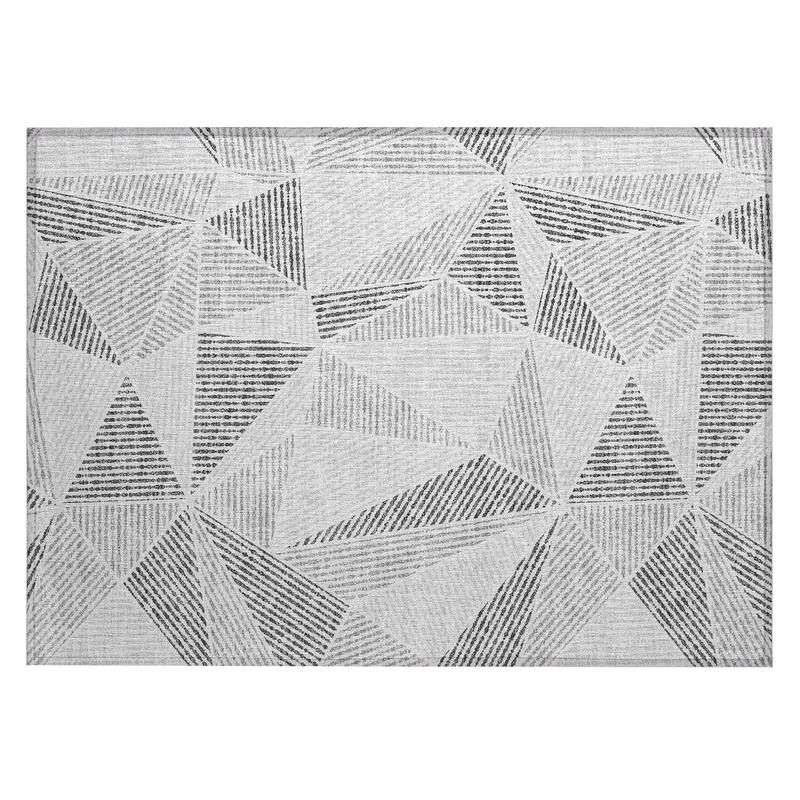 Machine Washable Indoor/ Outdoor Chantille Geometric Mosaic Rug