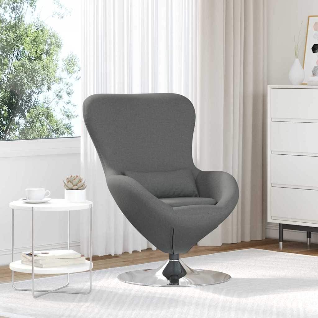 vidaXL Egg Chair Black/Dark Grey Fabric - 24.8 x 28.7 x 35.4