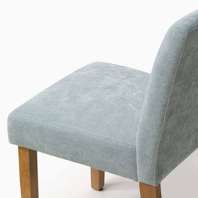Linen Upholstered Solid Wood Dining Chair (Set of 2)