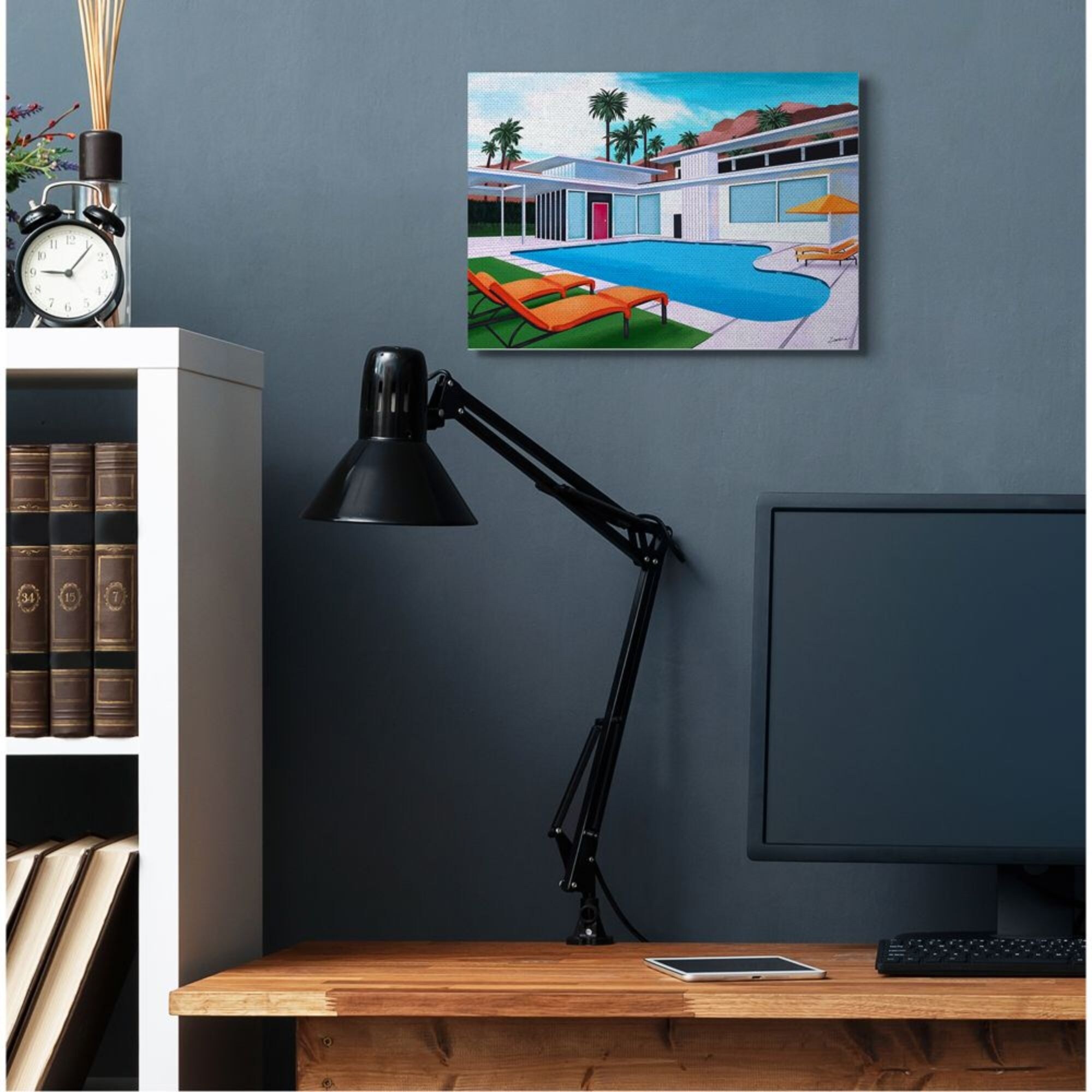 Stupell Modern Home Architecture Poolside Desert Mountains-image