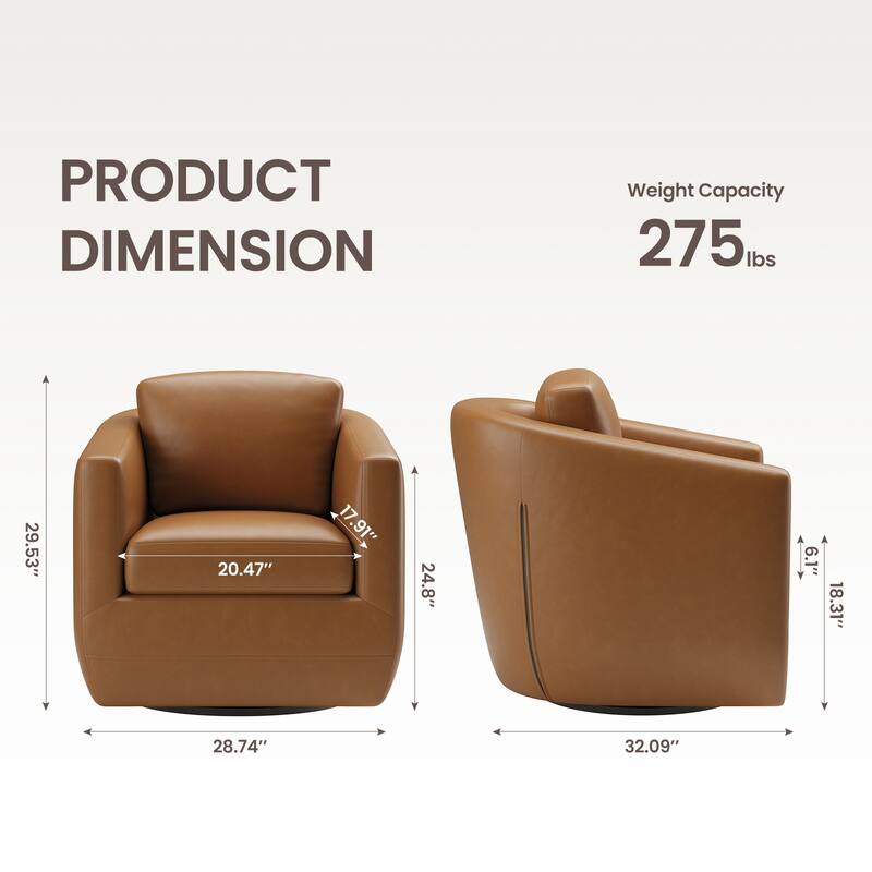 Velvet Barrel Swivel Chair - Round Bouclé Accent with Brass Base, Ready-to-Use for Living Rooms & Reading Corners