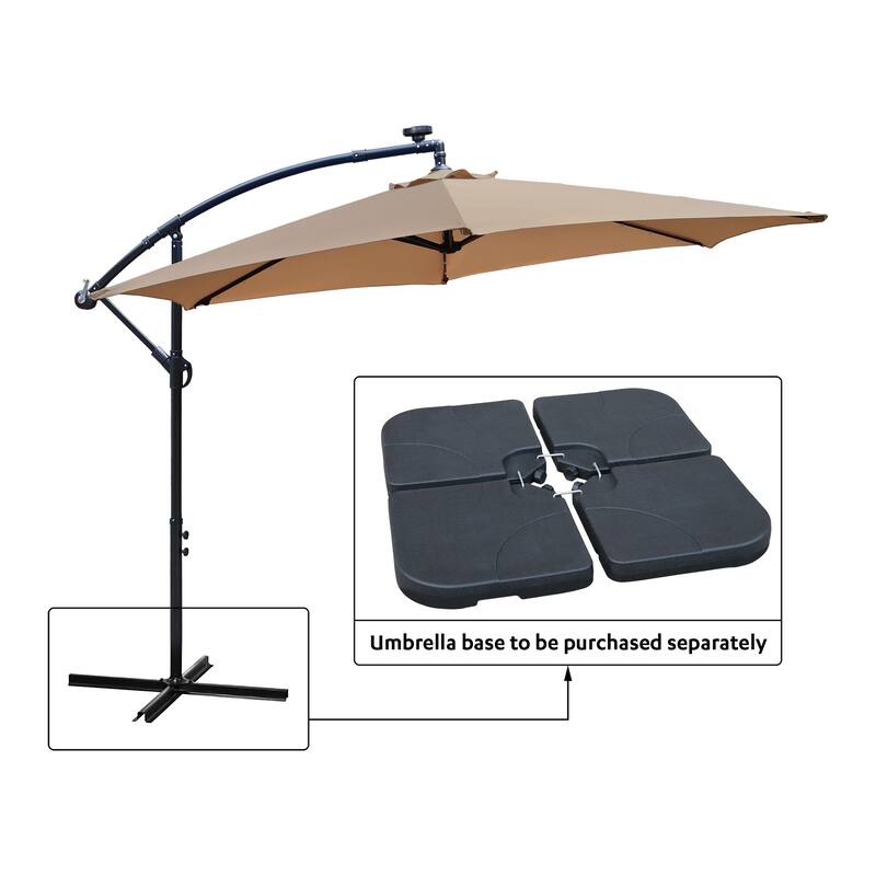 Maypex 10 Feet Solar Offset Outdoor Patio Umbrella