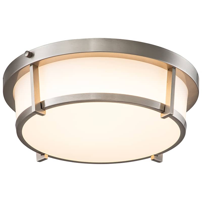 13 in Brushed Nickel 20W LED Flush Mount with Acrylic Shade - Brushed Nickel - Brushed Nickel