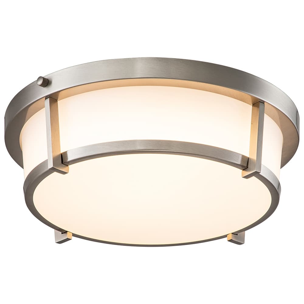 13 in Brushed Nickel 20W LED Flush Mount with Acrylic Shade - Brushed Nickel
