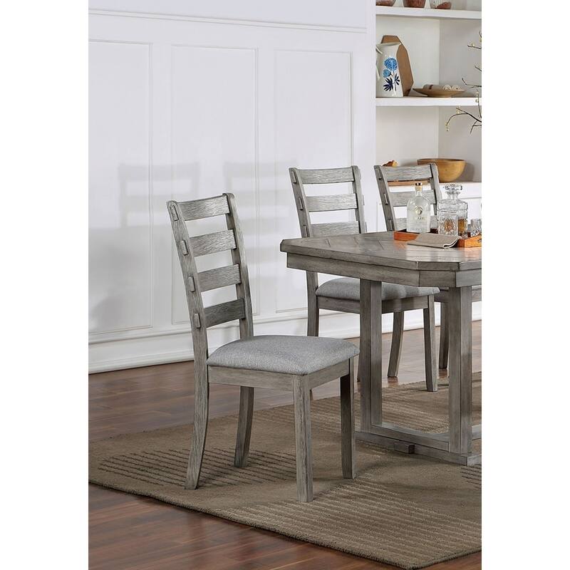 6 Pcs Rectangle Dining Table Set, Wooden Kitchen Dining Table Set, Breakfast Table Set with 4 Upholstered Chairs & 1 Bench