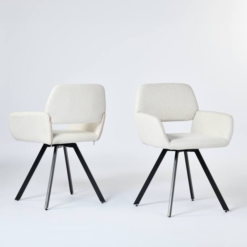 Homy Casa 3-Piece Modern Dining Set with Round Pedestal Table and Upholstered Armchairs