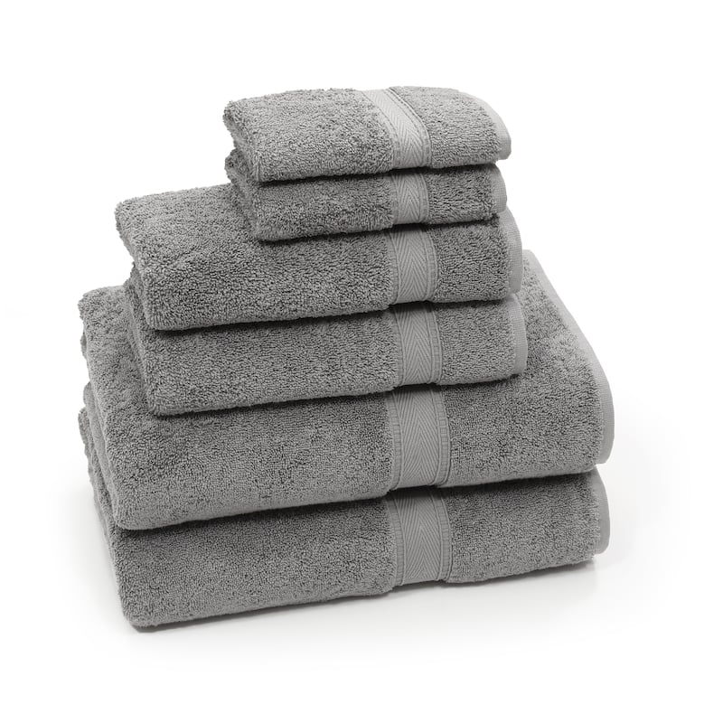 Authentic Hotel and Spa Turkish Cotton 6-piece Towel Set - DARK GREY