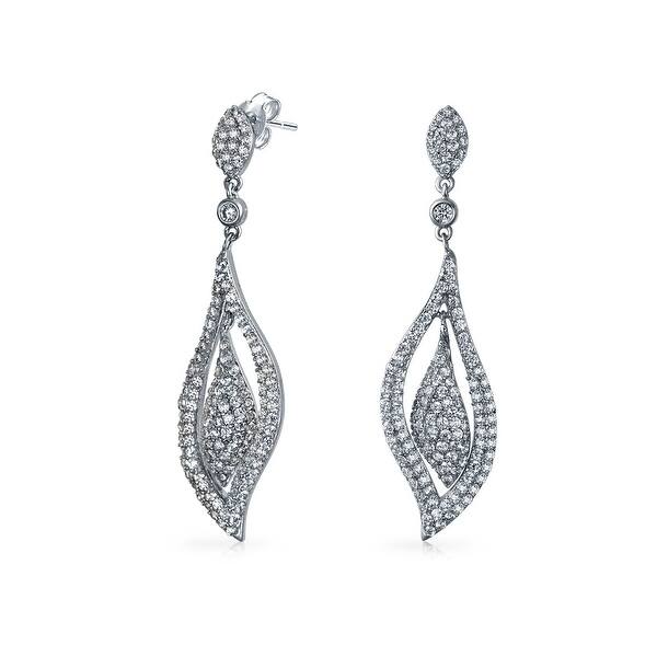 Shop Bride Bridal Prom Pageant Large Leaf Pave Cz Cubic Zirconia