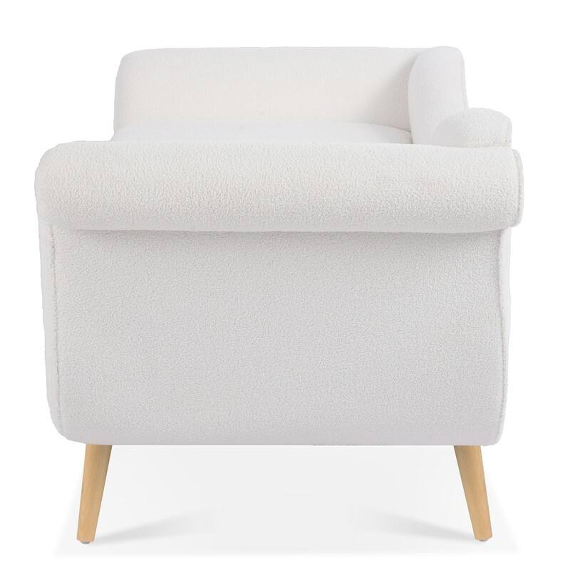 68'' Chaise Lounge Indoor, Chaise Lounge Chair with Scroll Arms and Toss Pillow