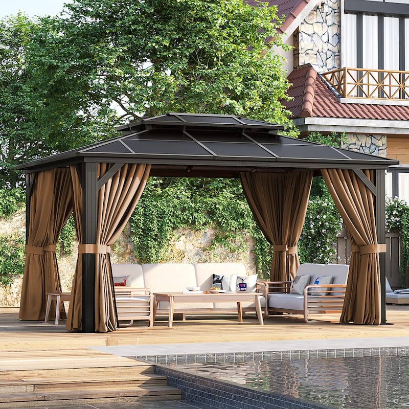 Outdoor Double Roof Hardtop Gazebo