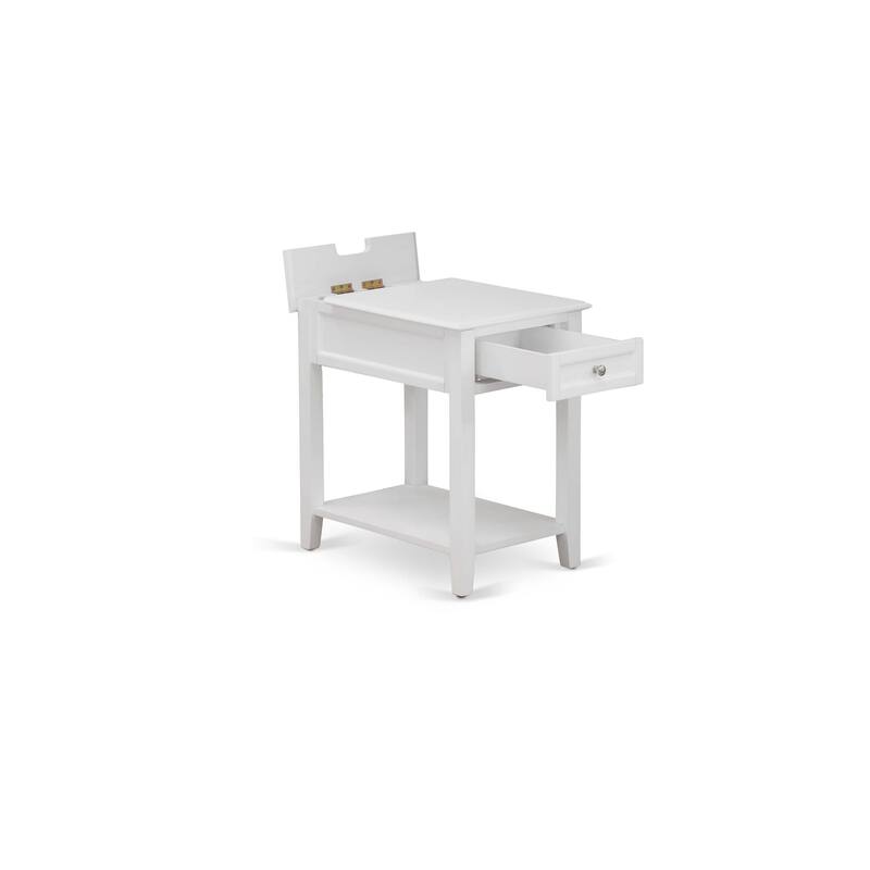 East West Furniture Denison Night Stand - Rectangle Modern End Table with a Drawer for Bedroom, 24x19 Inch, (Finish Options)