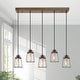 preview thumbnail 17 of 18, Farmsy Modern Farmhouse Linear Faux Wood Metal Chandelier Glass Adjustable Kitchen Island Pendant for Dining Room