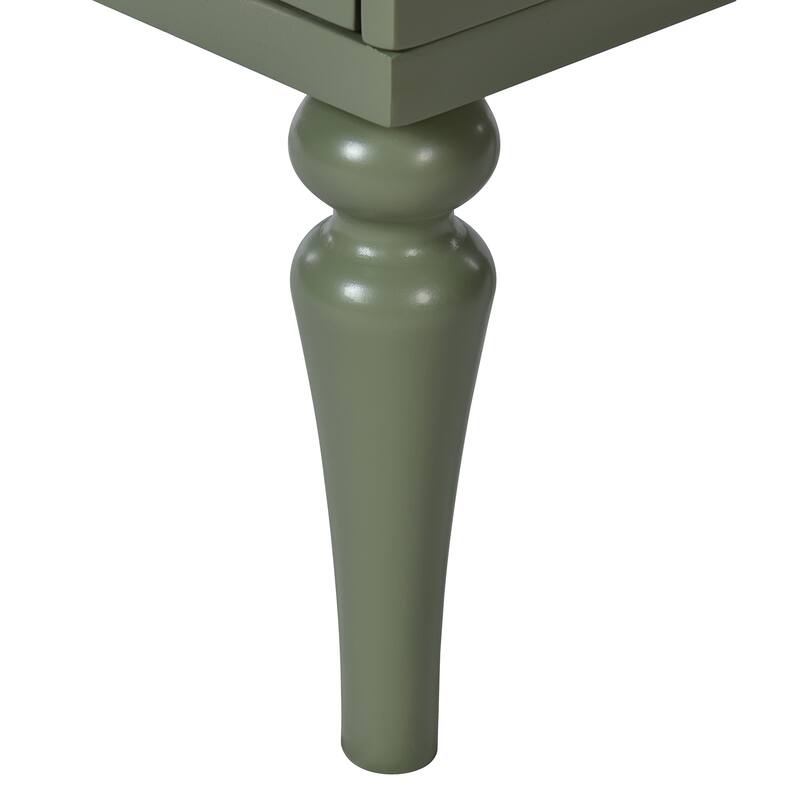 30 Inch Single Sink Freestanding Bathroom Vanity in Green with White Ceramic Top