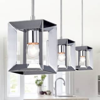 Elisi 5-inch Square Pendant Lamp with Chrome Finish