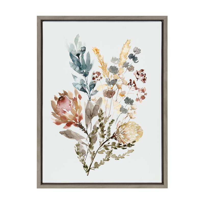 Kate and Laurel Sylvie Wildflower Bunch Framed Canvas by Sara Berrenson