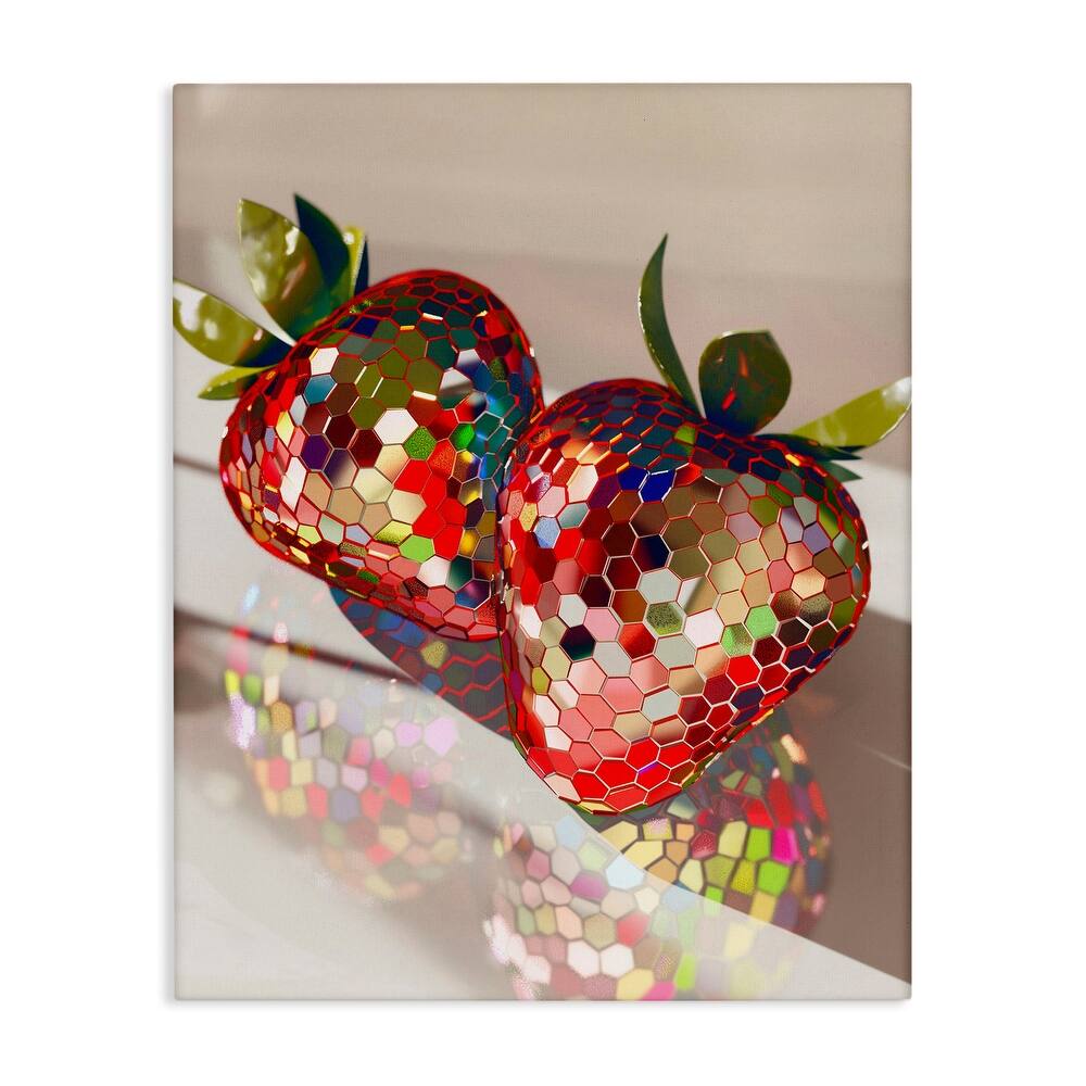 Stupell Reflecting Disco Strawberries Canvas Wall Art Design By Arlington Prints