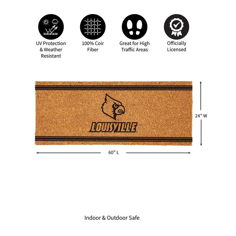University of Louisville Monochrome Indoor/Outdoor Coir Door Mat