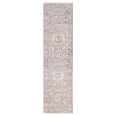 ECARPETGALLERY Hand-knotted Heritage Grey Silk, Wool Rug - 2'7 x 10'0