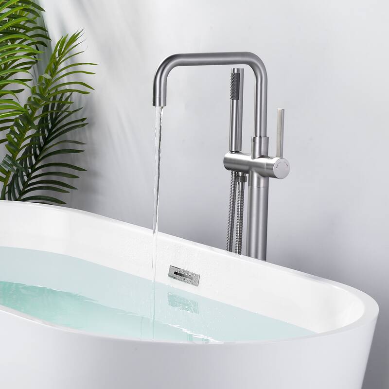 WOWOW Floor Mount Single-Handle Freestanding Tub Faucet