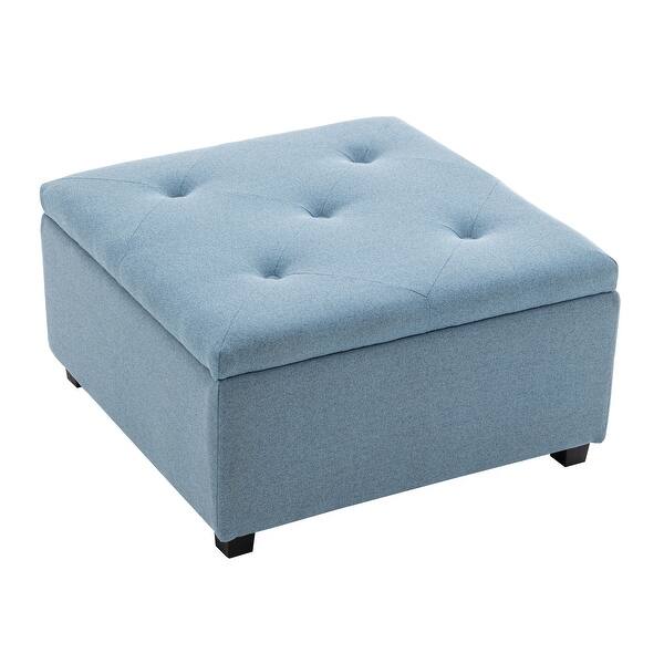 Porthos Home Eloise Fabric Tufted Square Storage Ottoman