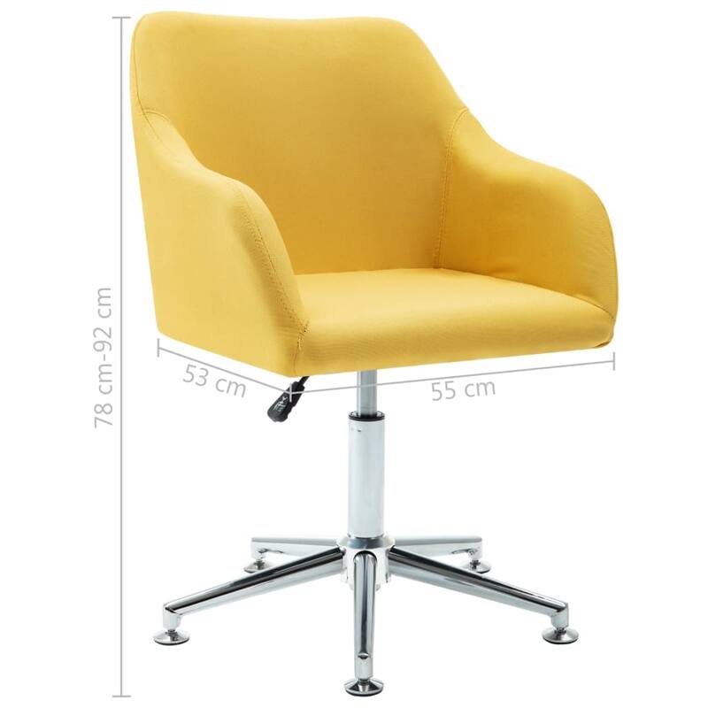 vidaXL Dining Chair 360 Degrees Swivel Accent Desk Chair with Arms Fabric - 21.7" x 20.9" x (30.7"-36.2")