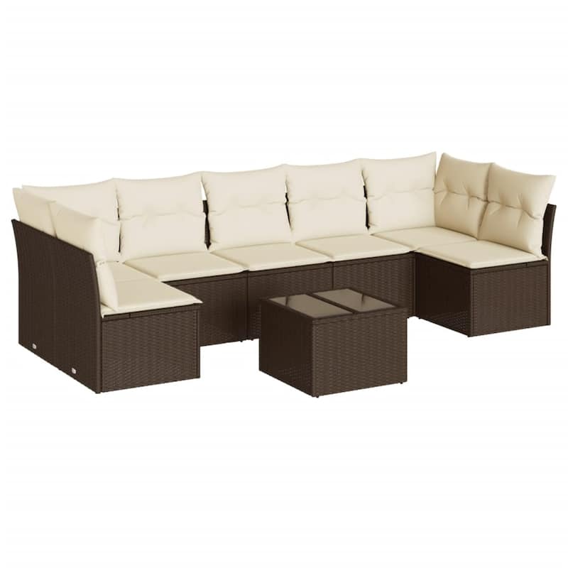 vidaXL Garden Sofa Set Brown - 21.7 x 21.7 x 14.6