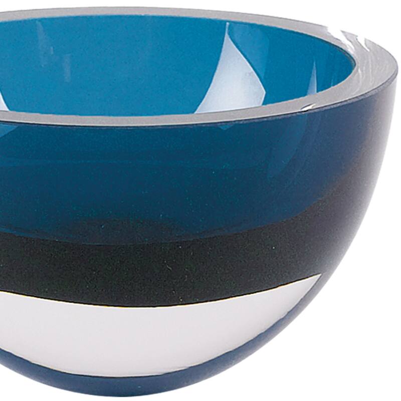 HomeRoots 6" Mouth Blown European Made Lead Free Cobalt Crystal Bowl