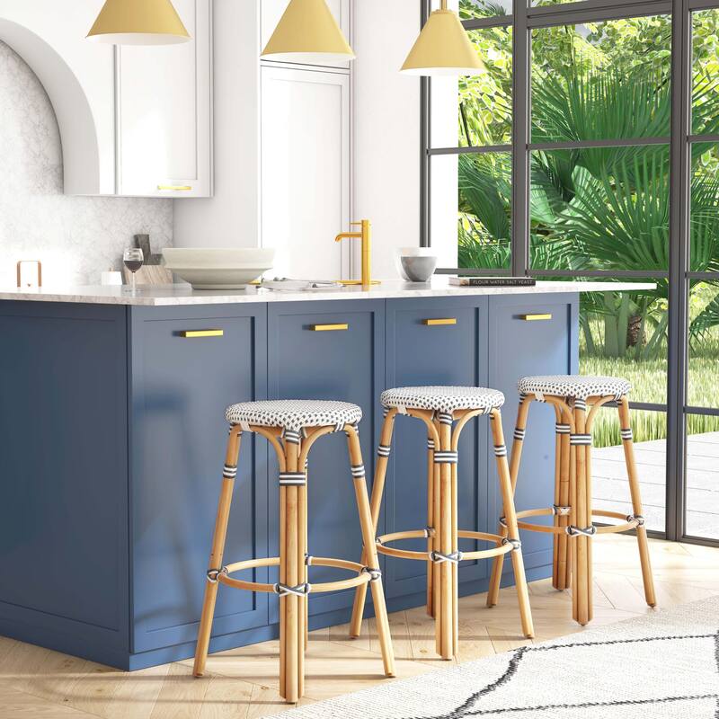 Tobias Rattan Round Bar Stool