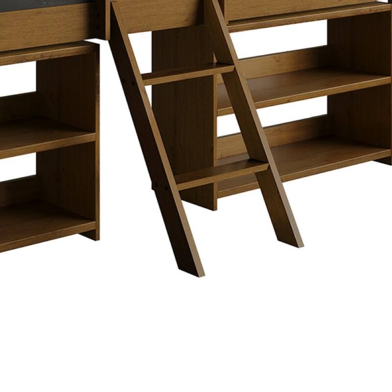 CraftPorch Modern Twin Loft Bed with Storage Rack