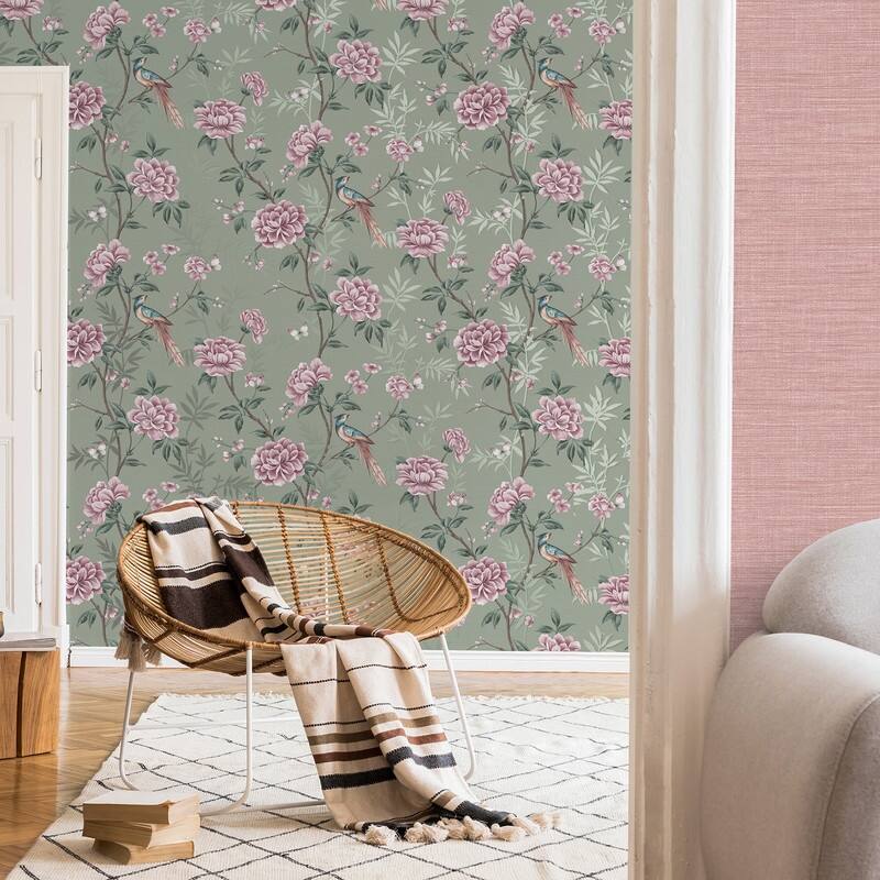 Fine Decor Akina Sage Floral Wallpaper