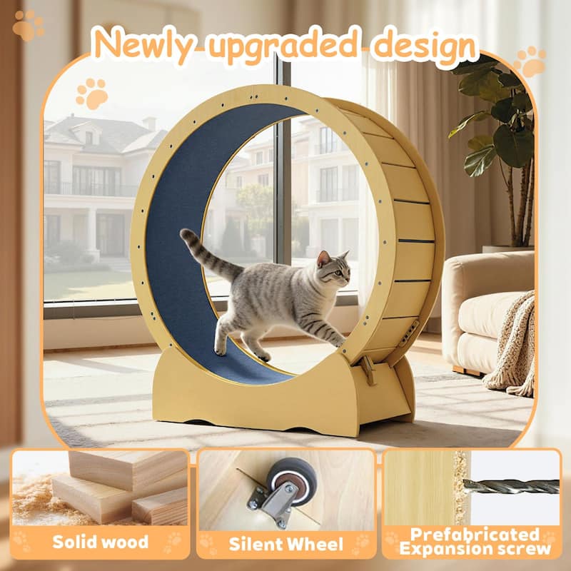 42 inch Cat Treadmill Wheel with Detachable Carpeted Runway