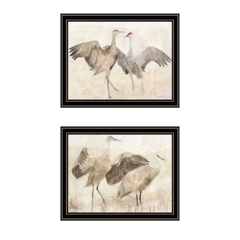Trendy Decor 4U "Sandhill Cranes 1 & II" Printed Framed Wall Art by Stellar Design Studio - Multi - 18 x 14