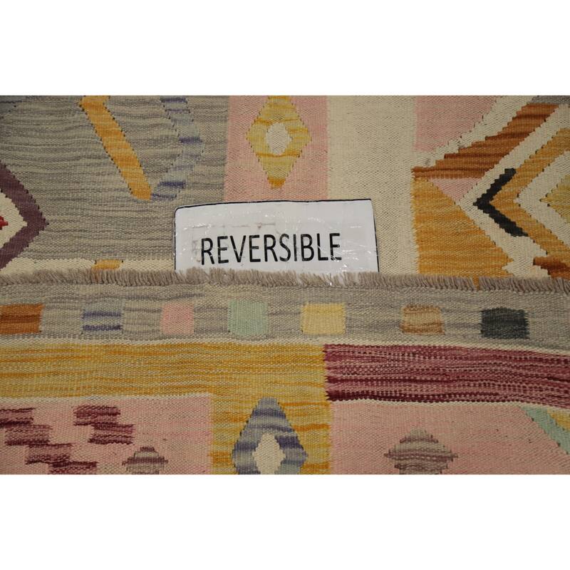 Hand Woven Oriental 100% Wool Carpet Southwestern Tribal Multi-Colored Kilim Area Rug - 7' 5'' X 4' 11''