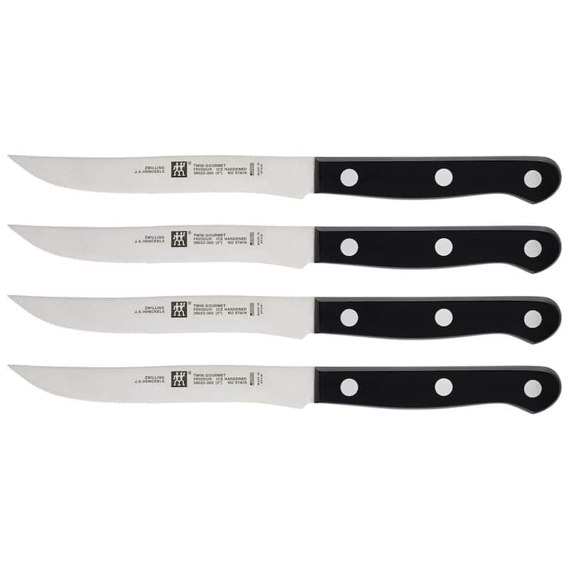 ZWILLING TWIN Gourmet Steak Knives Set of 4 - Stainless Steel - 4-pc - Stainless Steel - 4 Piece - 4-pc