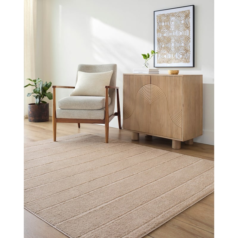Livabliss x Our PNW Home Cascade Global Striped Area Rug - 10' x 14' - Taupe