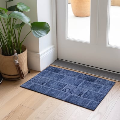 Machine Washable Indoor/ Outdoor Chantille Vintage Persian Patchwork Rug