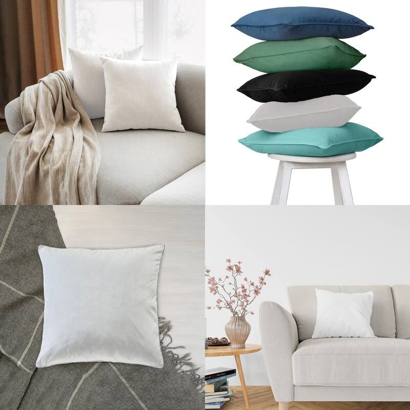A1HC Pack of 2 Velvet Throw Pillow Insert, Hypoallergenic Down Alternative Fill