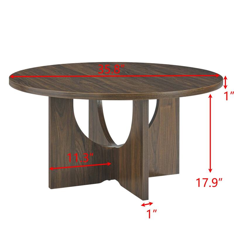 Sleek Modern Coffee Table, Solid MDF Construction, Nordic Design, Easy Assembly - 35.8"