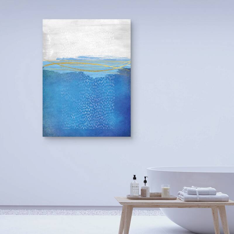 Blue & Gold Abstract by Nikki Chu Canvas Art Print