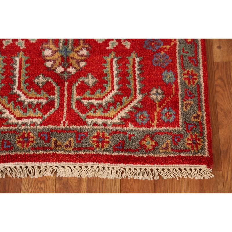 Red Heriz Serapi Indian Runner Rug Handmade Wool Carpet - 2'6" x 7'11"