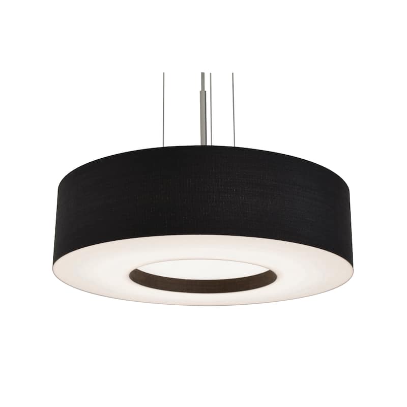AFX Montclair 12-inch Satin Nickel LED Pendant, Black Shade