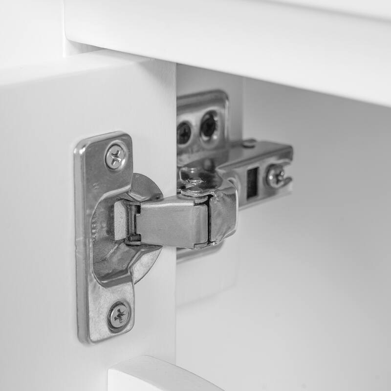 Bathroom Vanity with Sink, Bathroom Wooden Storage Cabinet, Free Standing Bathroom Vanity with Divided Drawer & Double Shelf