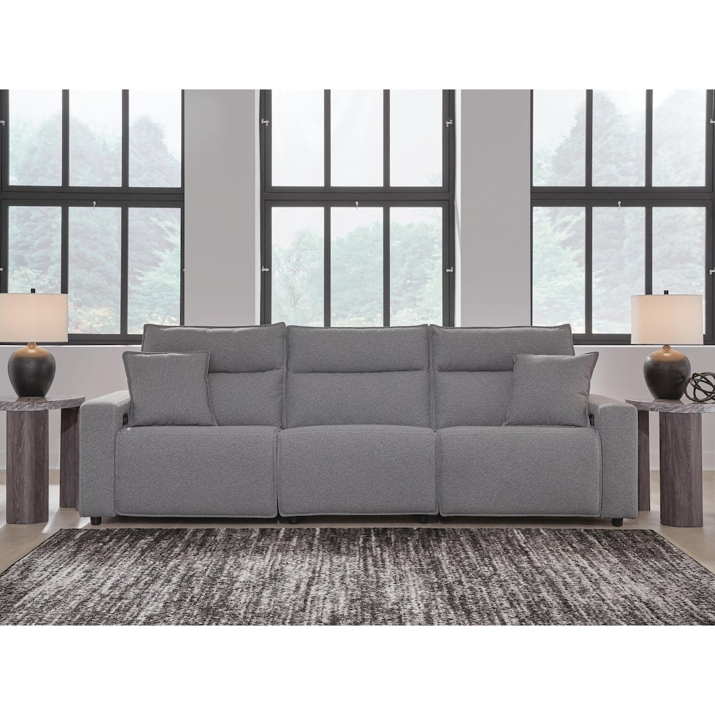 Signature Design by Ashley Modmax Gray 3-Piece Power Reclining Sectional - 116" W x 41" D x 41" H