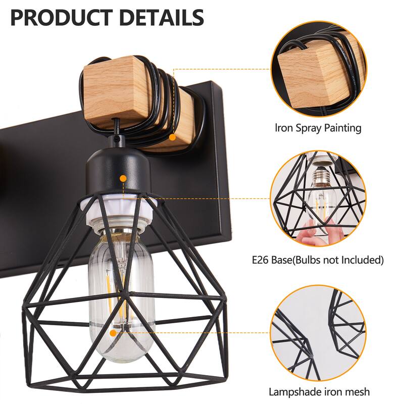 24" Modern Geometric 4-Light Vanity Light Fixture