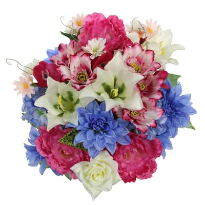 36 Stems faux Peony Rose Lily Dahlia Mixed Flower Bush