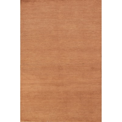 Gabbeh Modern Rug Hand-Knotted Brown Wool Carpet - 3'7" x 5'10"