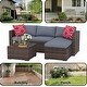 preview thumbnail 6 of 12, 5-Piece Patio Furniture Set, Weather Patio Set - PE Wicker