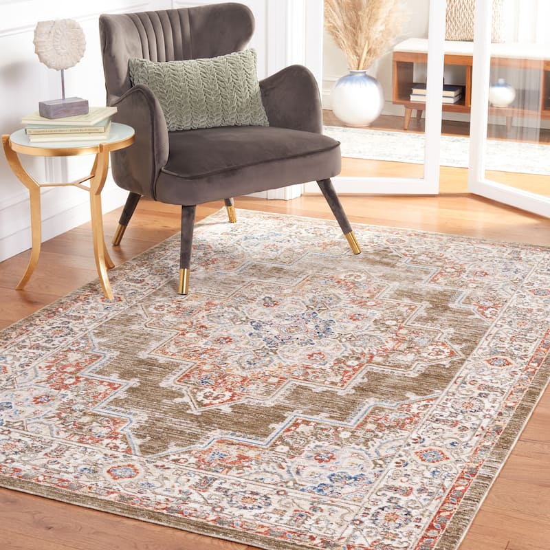 SAFAVIEH, Olympia Desdemona Abstract Rug - 7'9" x 10'5" - Green/Ivory