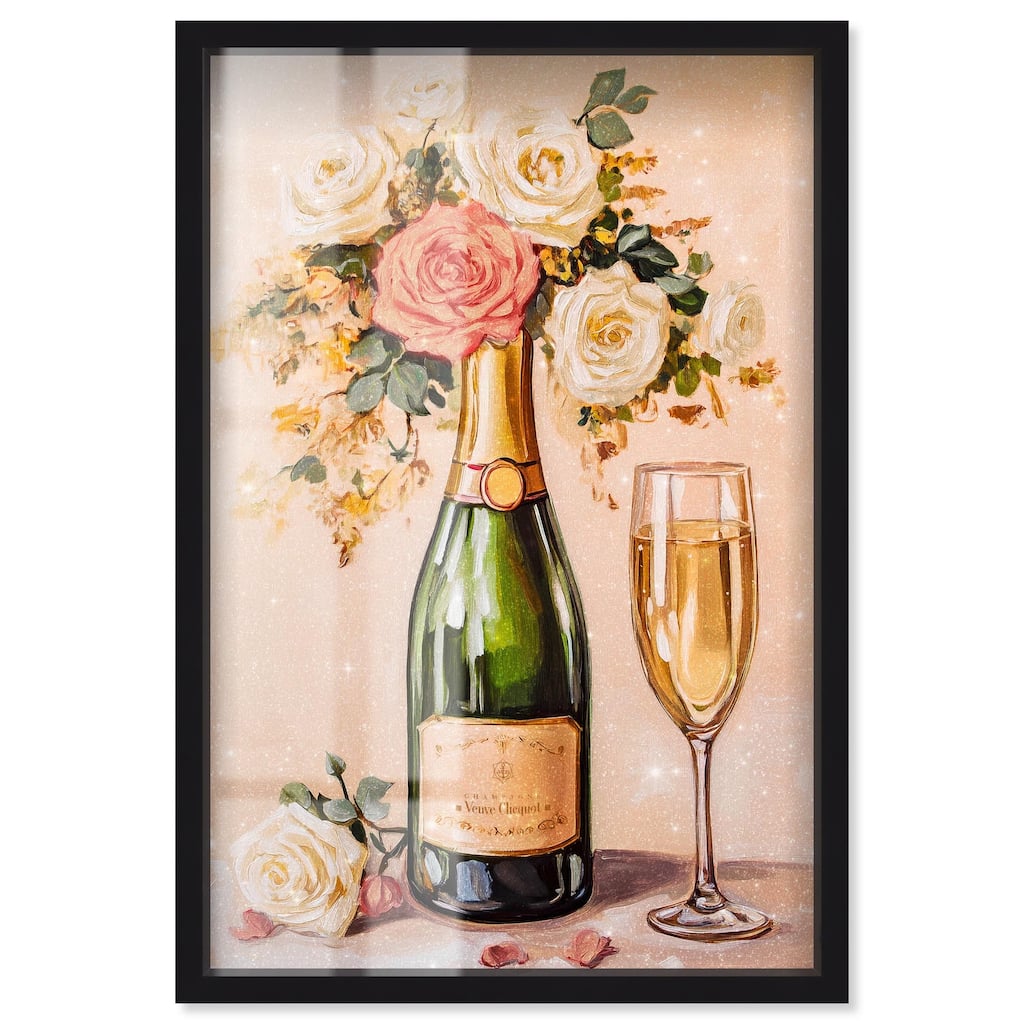 Blooming Champagne Vase Shadowbox by Art Remedy