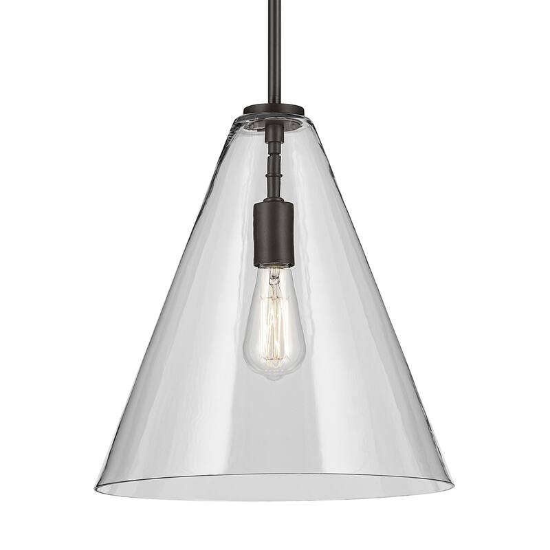 Kichler Lighting Everly 1-Light Cone Pendant Light with Clear Glass